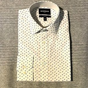New Bonobos Jetsetter Stretch Dress Shirt - White Martini Toss